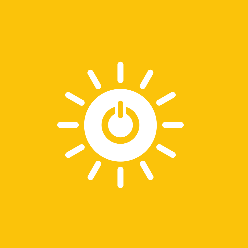 Icon Sonne mit On-Zeichen