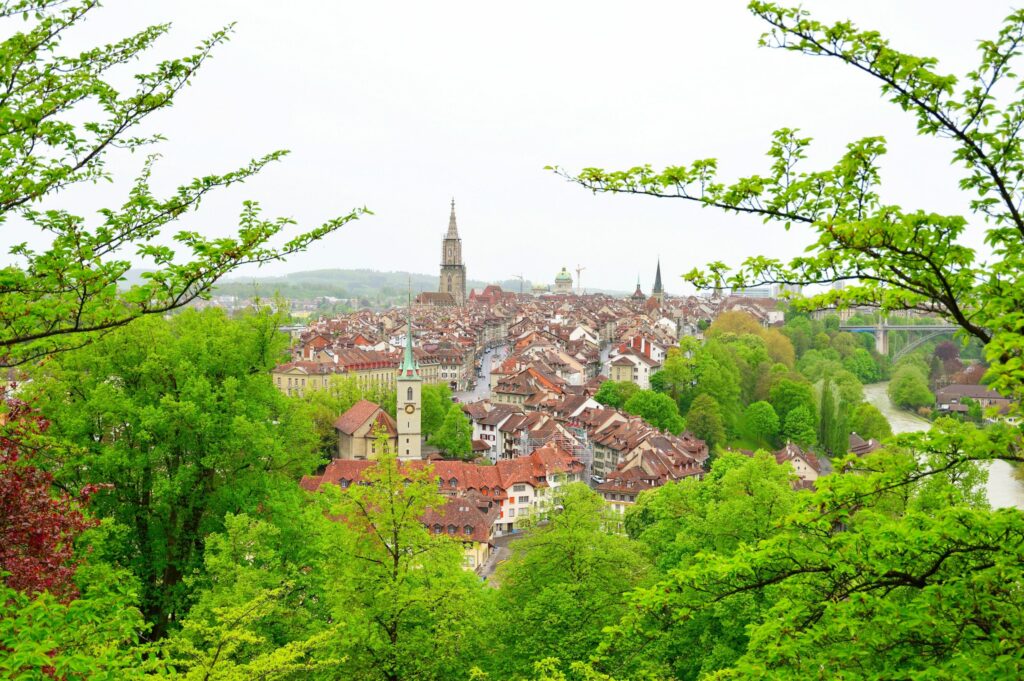 Blick vom Rosengarten Bern auf die Stadt